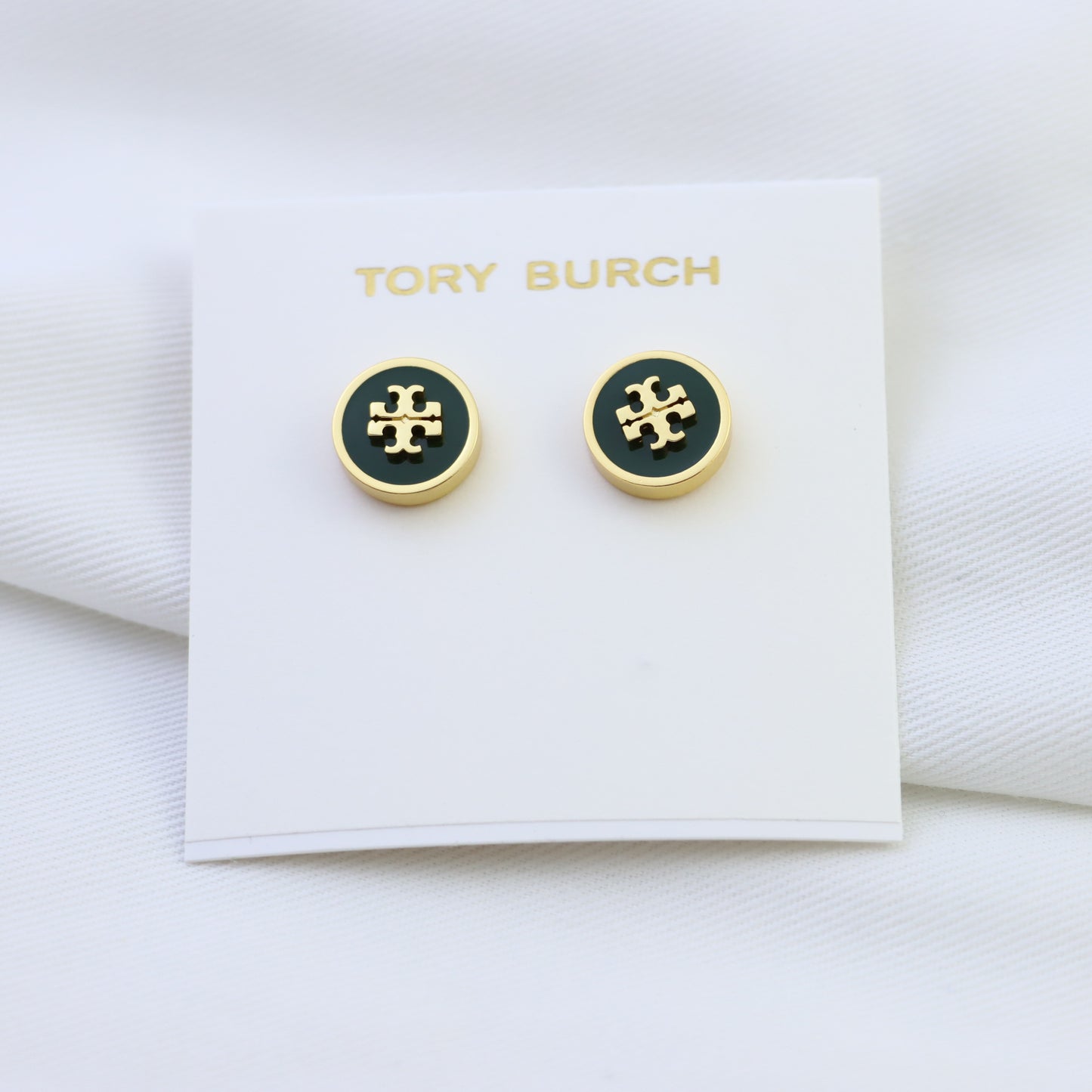 Tory Burch Kira Enamel Coin Stud Earrings