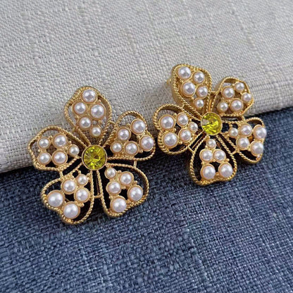 Oscar de la Renta Women's Full-Pavé Openwork Floral Stud Earrings