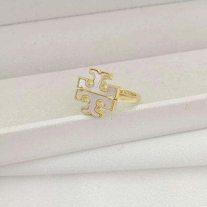 Tory Burch Exquisite Natural Mother-of-Pearl Logo Ring