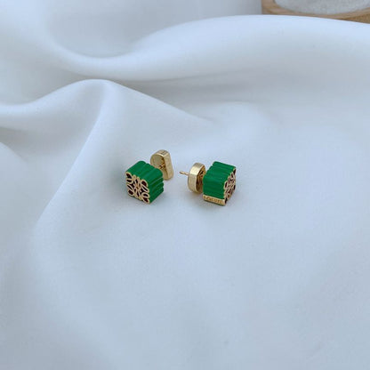 LOEWE Anagram Enamel Stud Earrings