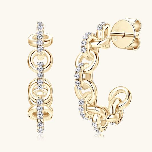 Moissanite Linked Drop Earrings
