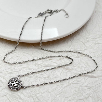 Tory Burch Round Openwork Rhinestone Fashion Necklace