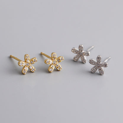 diamond flower earrings