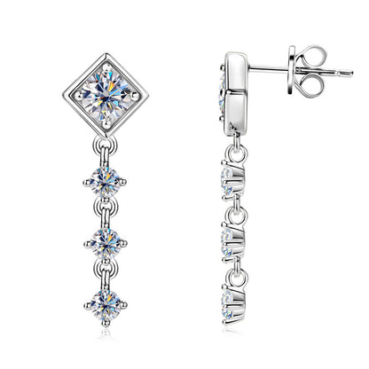 Moissanite Kite and Drop Earrings