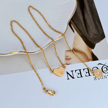 Tory Burch Matte Heart Pendant Metal Necklace for Women