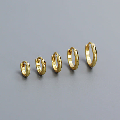 Minimalist Smooth-Finish Stackable S925 Silver Earrings
