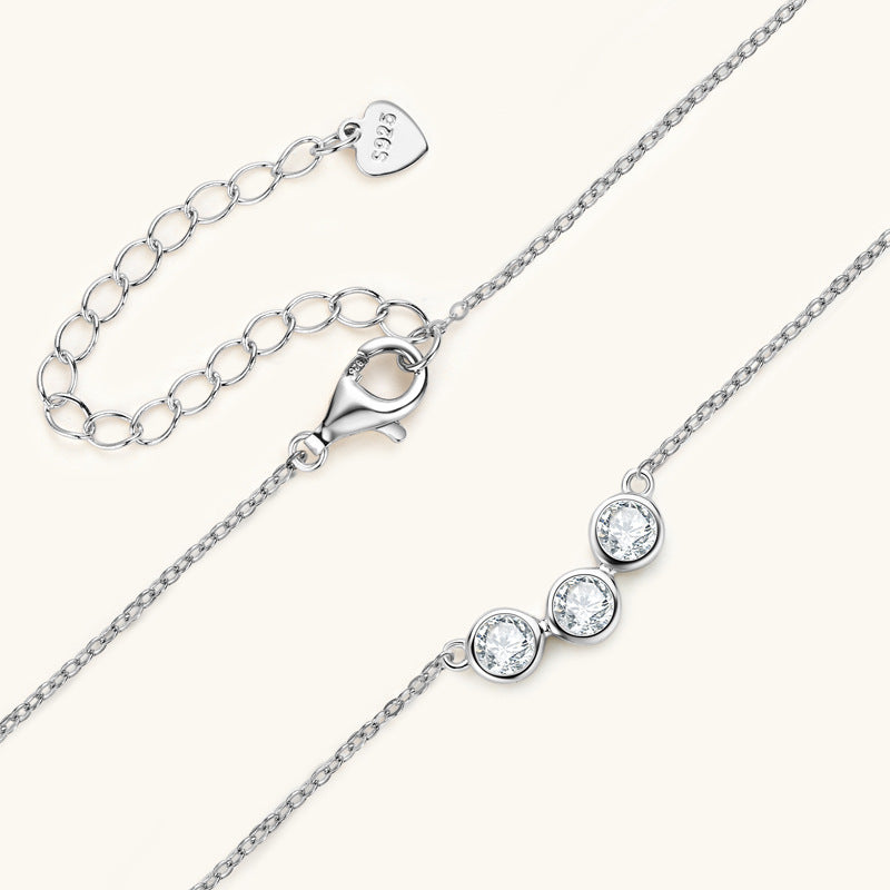 Three-Stone Moissanite Necklace