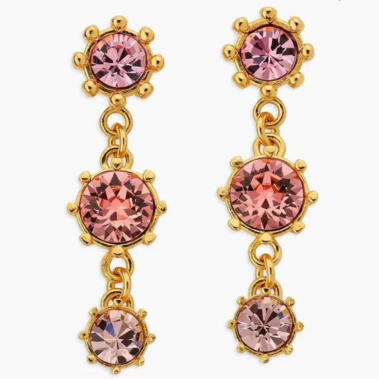 Oscar de la Renta Round Crystal Drop Earrings