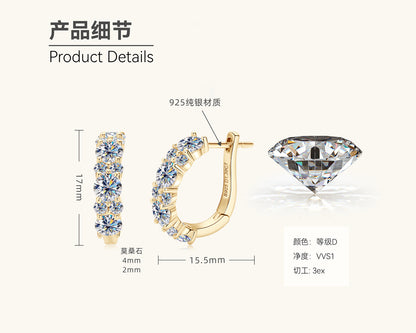 Silver Stud Crystal Earrings