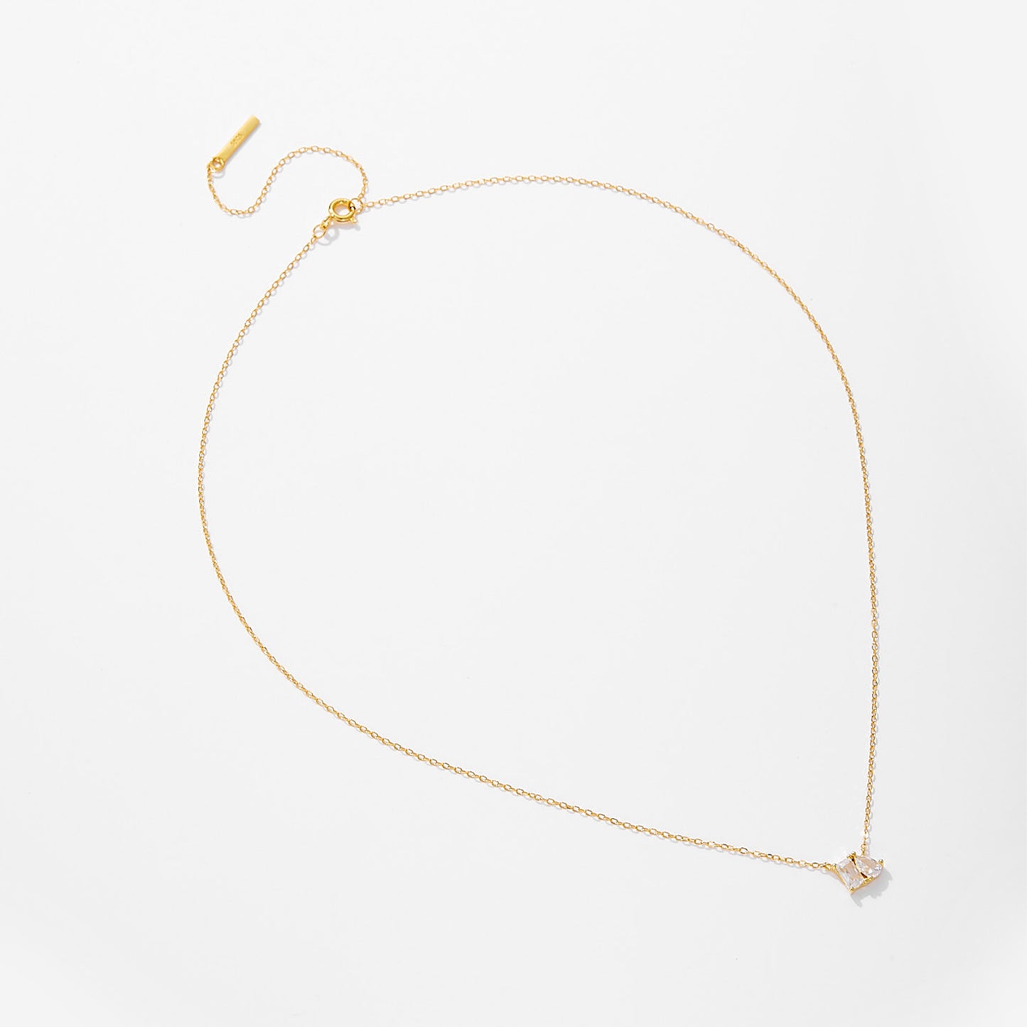 925Silver Sparkling Round Teardrop Pear Shaped Zircon Pendant Necklace