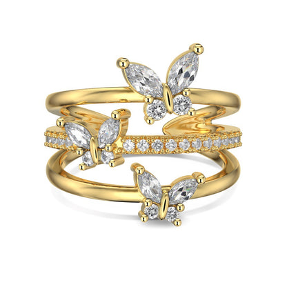 Cubic Zirconia 18K Gold Plated Fine Fashion Jewelry Wedding Rings