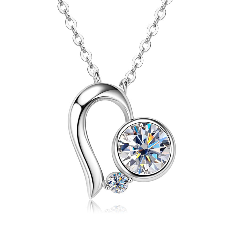 Moissanite Heart Pendant Necklace