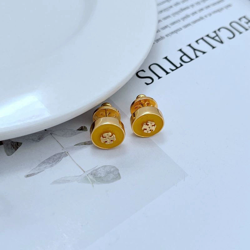 Tory Burch Kira Enamel Coin Stud Earrings