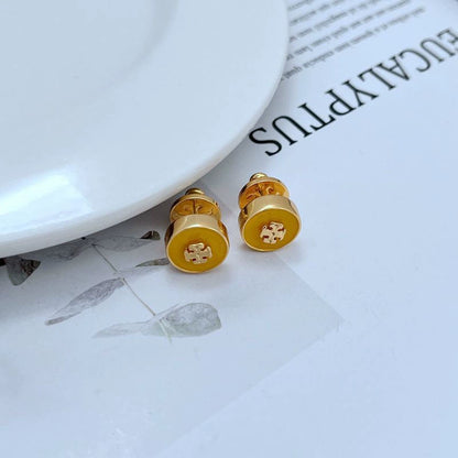 Tory Burch Kira Enamel Coin Stud Earrings