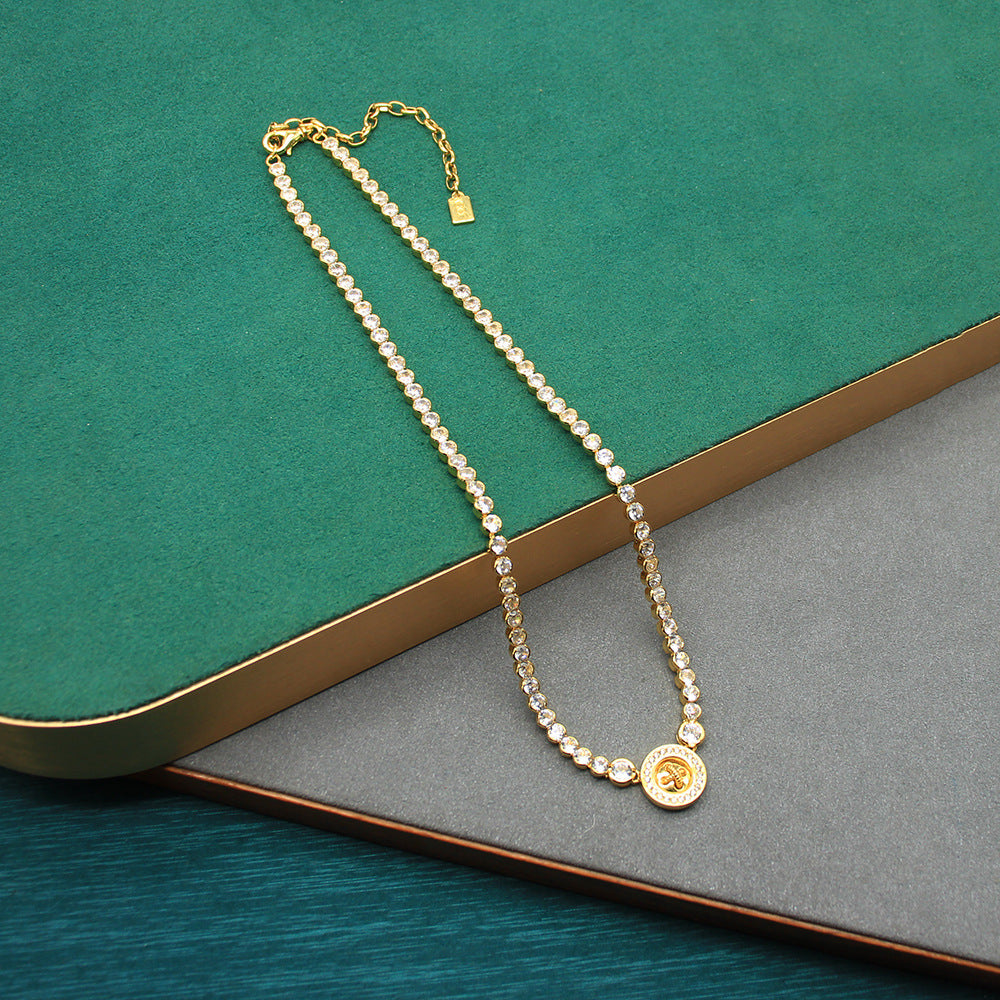 Vintage Gold-Tone Round Button Earrings Bracelet necklaces Set
