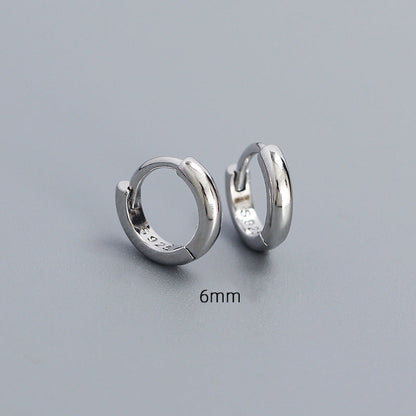 Minimalist Smooth-Finish Stackable S925 Silver Earrings