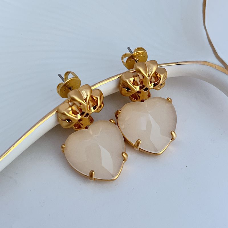 Tory Burch Heart-Shaped Acrylic Earrings