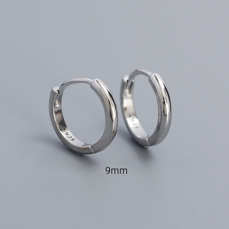 Minimalist Smooth-Finish Stackable S925 Silver Earrings