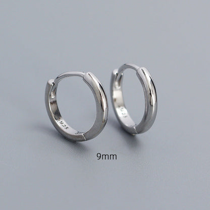 Minimalist Smooth-Finish Stackable S925 Silver Earrings