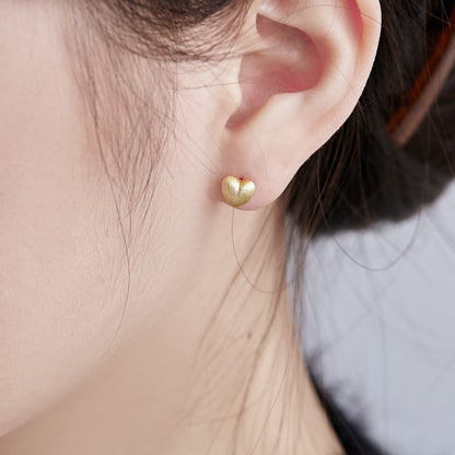 love heart stud earrings