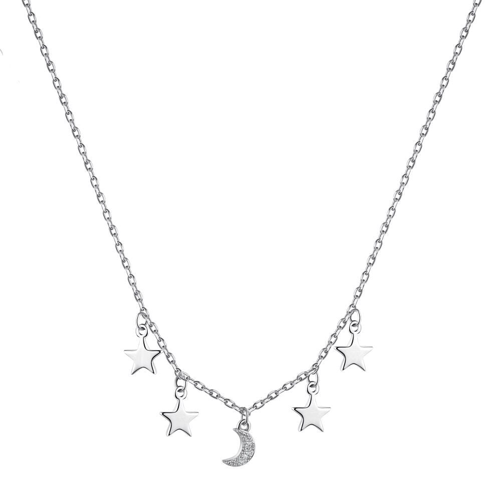 small Star And Moon pendant 18K women necklaces