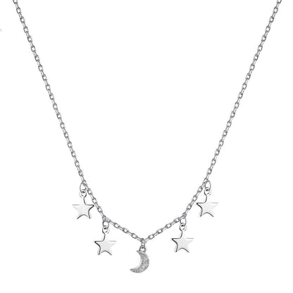 small Star And Moon pendant 18K women necklaces