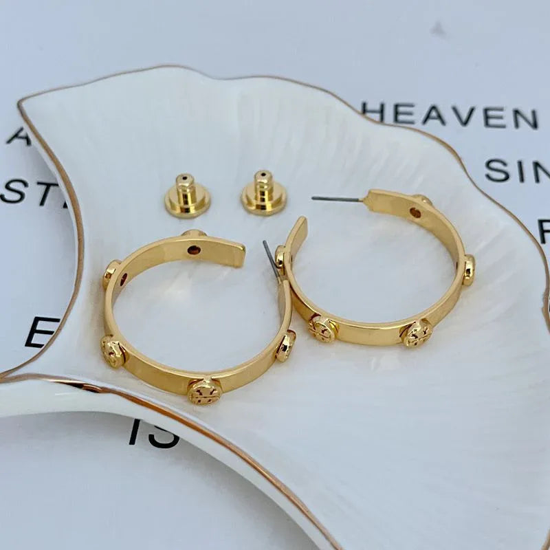 Tory Burch Signature Metal Earrings - JIMMY JEWELRY 01