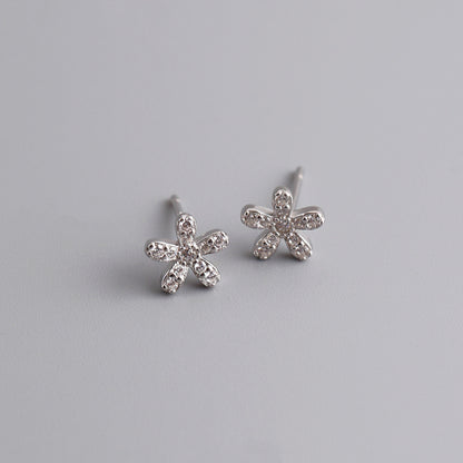 diamond flower earrings