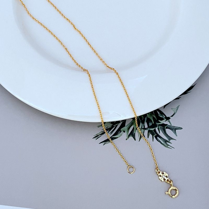 Tory Burch Round Enamel Logo Metal Pendant Necklace
