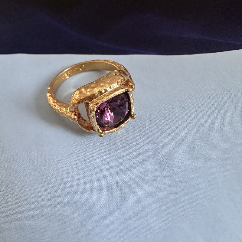 Oscar de la Renta Vintage-Textured Square Ring women