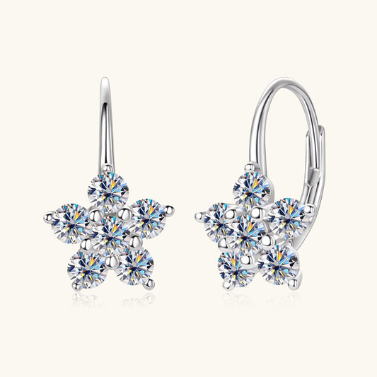 Moissanite Flower Earrings