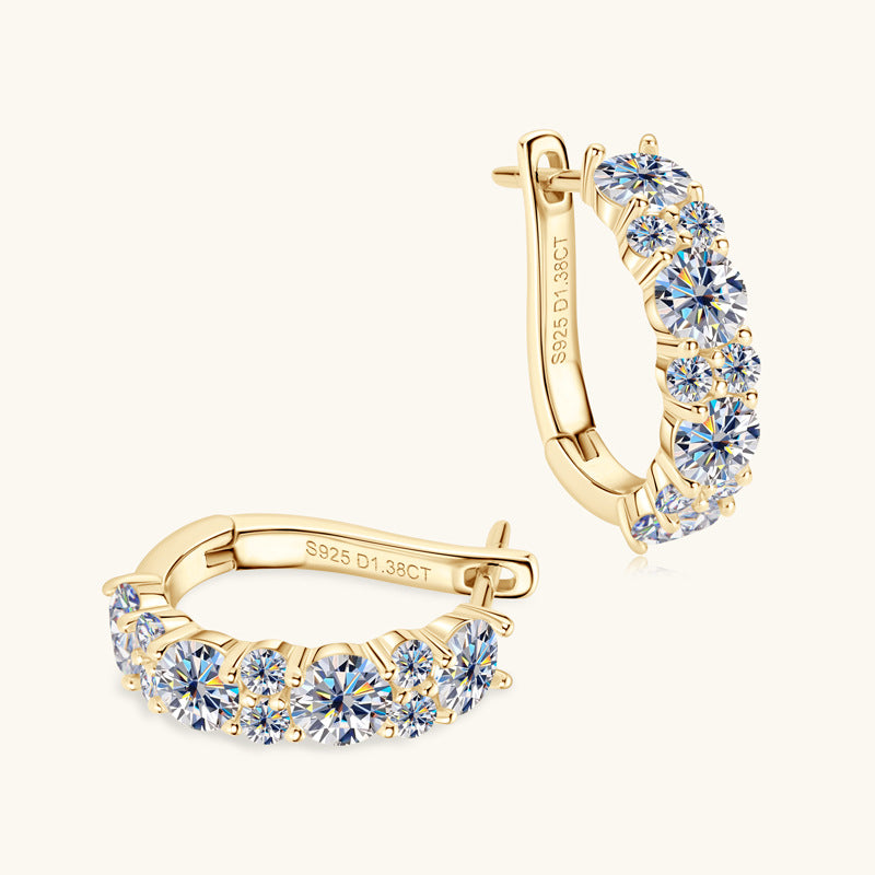 Silver Stud Crystal Earrings