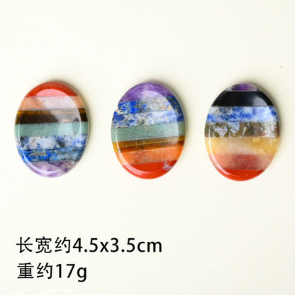 Thumb Worry Stones – Ellipse Rainbow Chakra Worry Stone