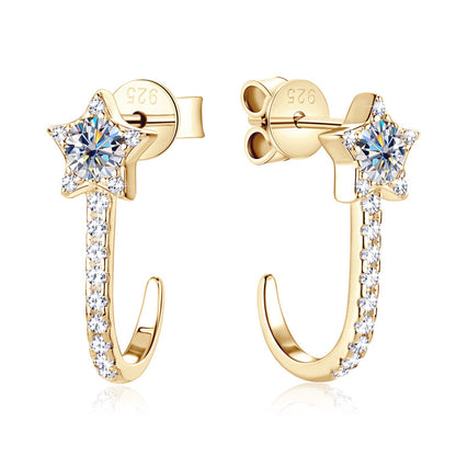 Moissanite Star Drop Stud Earrings