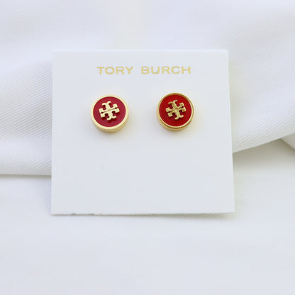 Tory Burch Kira Enamel Coin Stud Earrings