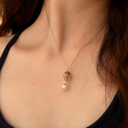 Halloween Glow-in-the-Dark Necklace - S925 Sterling Silver Ghost Pendant Bottle Jewelry