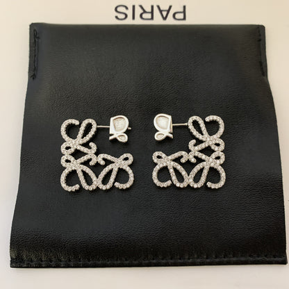 LOEWE Geometric Hollow Diamond Stud Earrings for Women