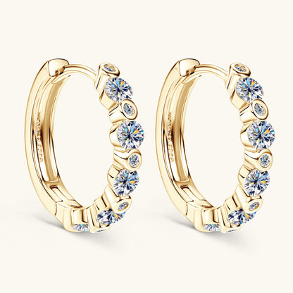 Two-Size Moissanite Hoop Earrings