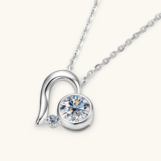 Moissanite Heart Pendant Necklace