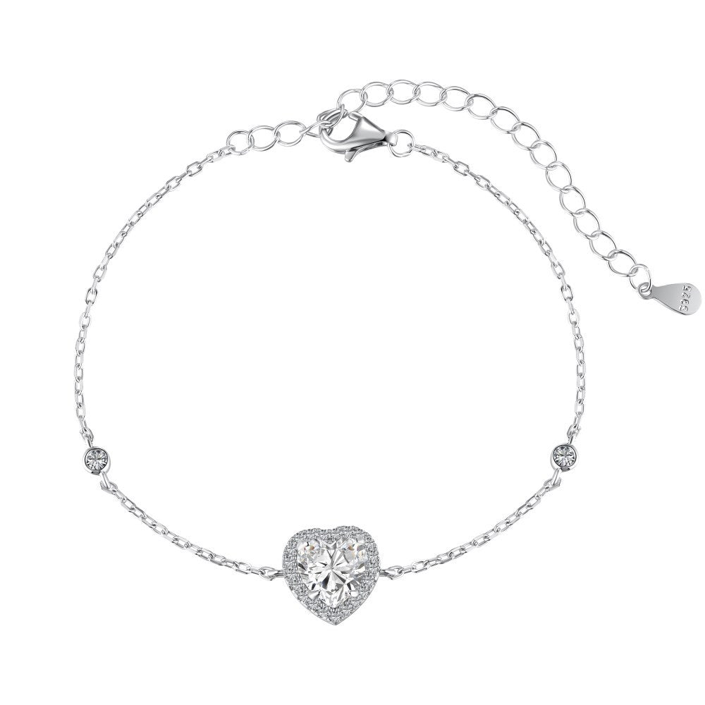 Pink Heart Charm Bracelet  For Women