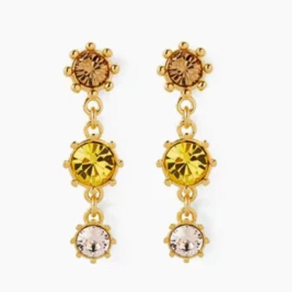 Oscar de la Renta Round Crystal Drop Earrings