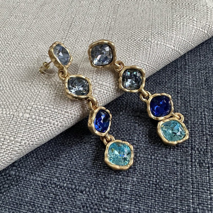 Oscar de la Renta Full-Crystal Glass Square Drop Earrings