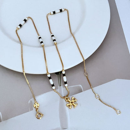 Tory Burch Vintage Enamel Logo Pendant Necklace/Bracelet