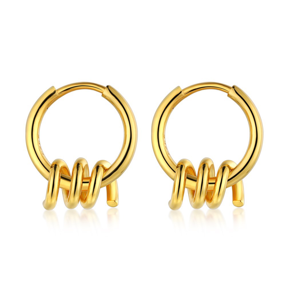 gold stud hoops