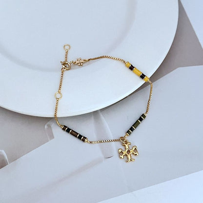 Tory Burch Vintage Enamel Logo Pendant Necklace/Bracelet