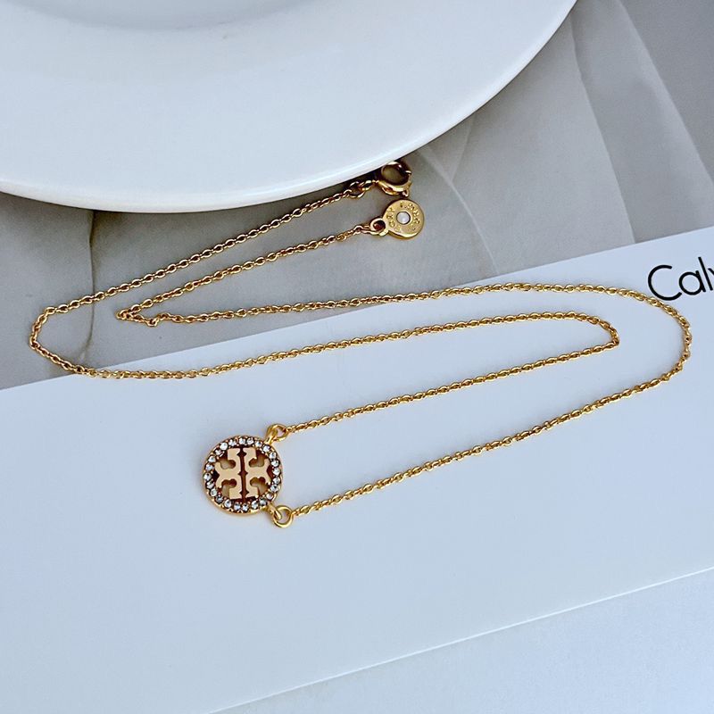 Tory Burch Diamond-Studded Openwork Necklace