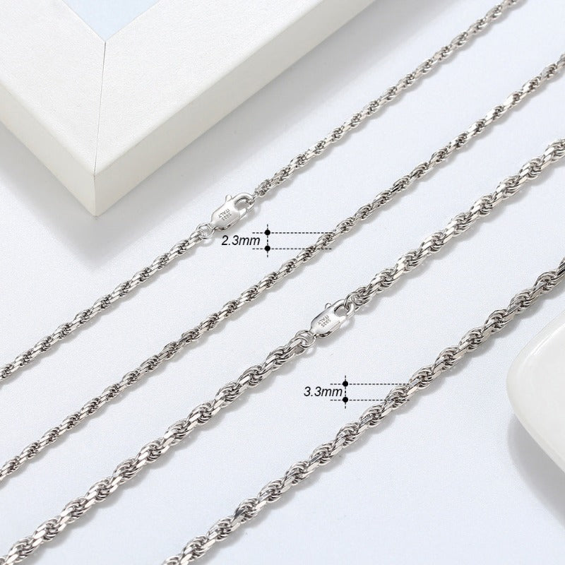 rope style silver chain