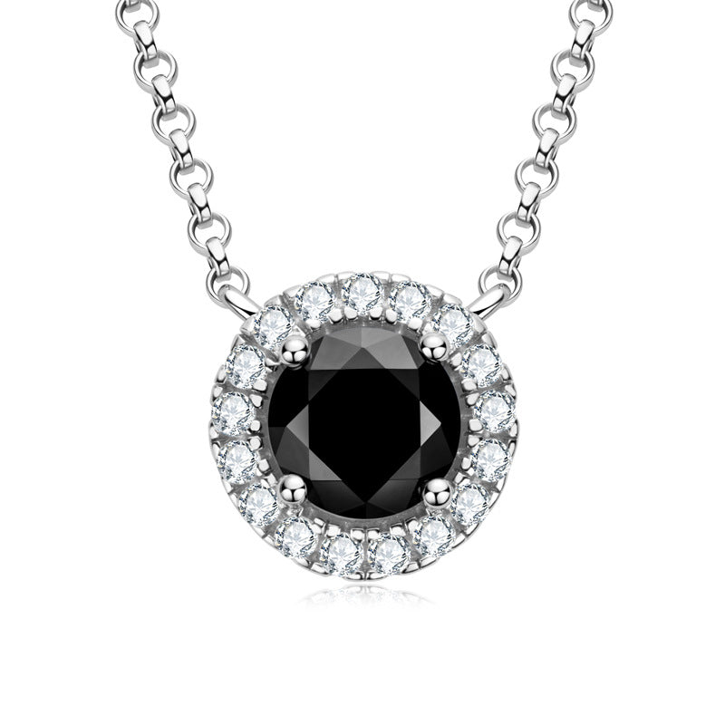 three stone moissanite necklace