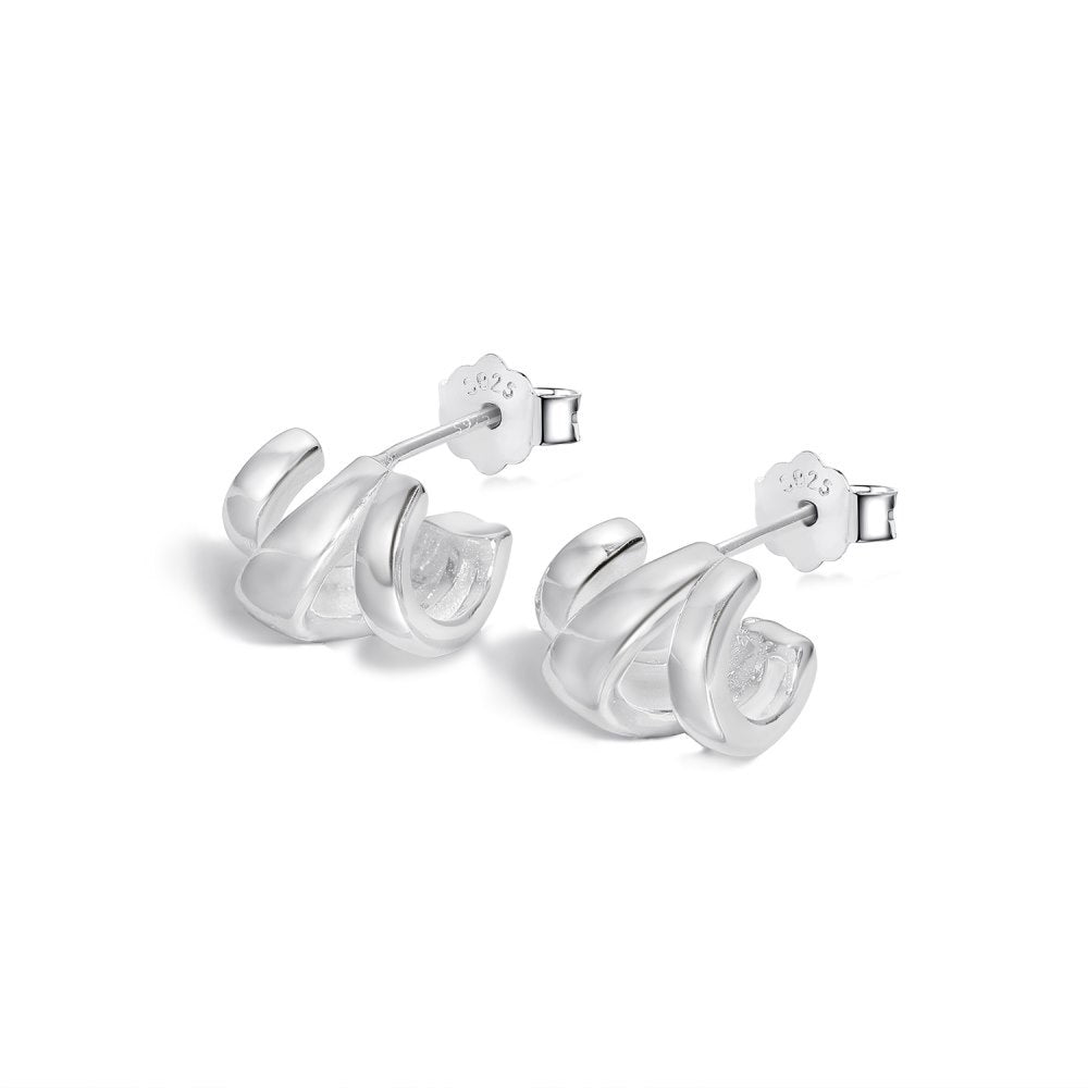 triple hoop stud earrings