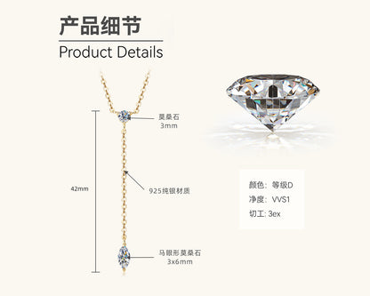 Elegant Moissanite Y Pendant Necklace